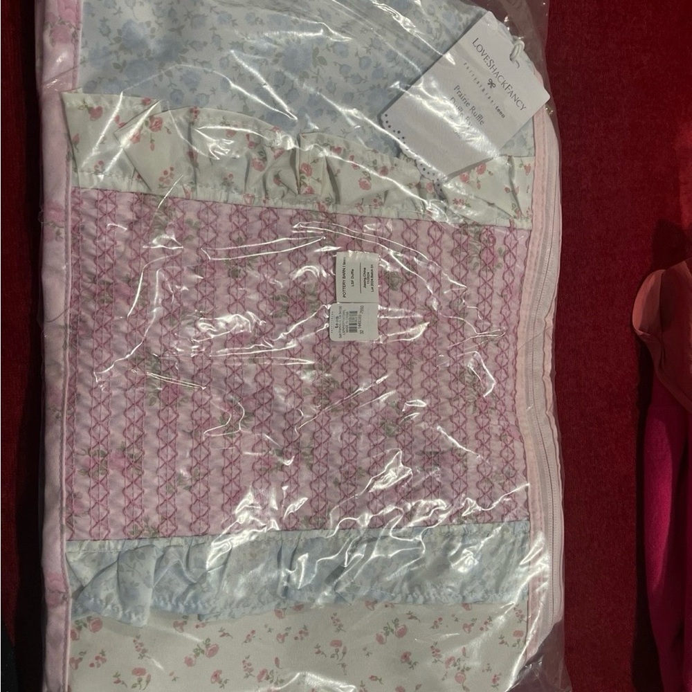 LoveShackFancy Pink and Blue Floral Quilt